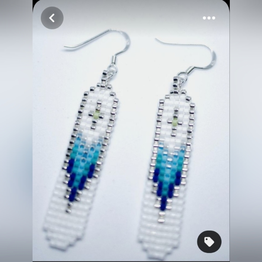 Flat beaded earrings